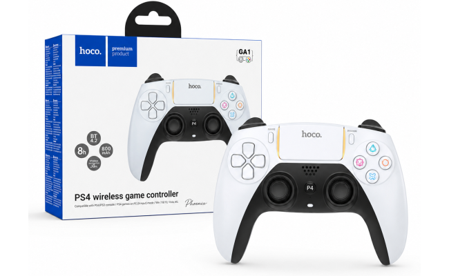 HOCO GA1 Phoenix PS4 Wireless Game Controller Bluetooth 4.2 800mAh White HOCO GA1 Phoenix PS4 Wireless Game Controller Bluetooth 4.2 800mAh White