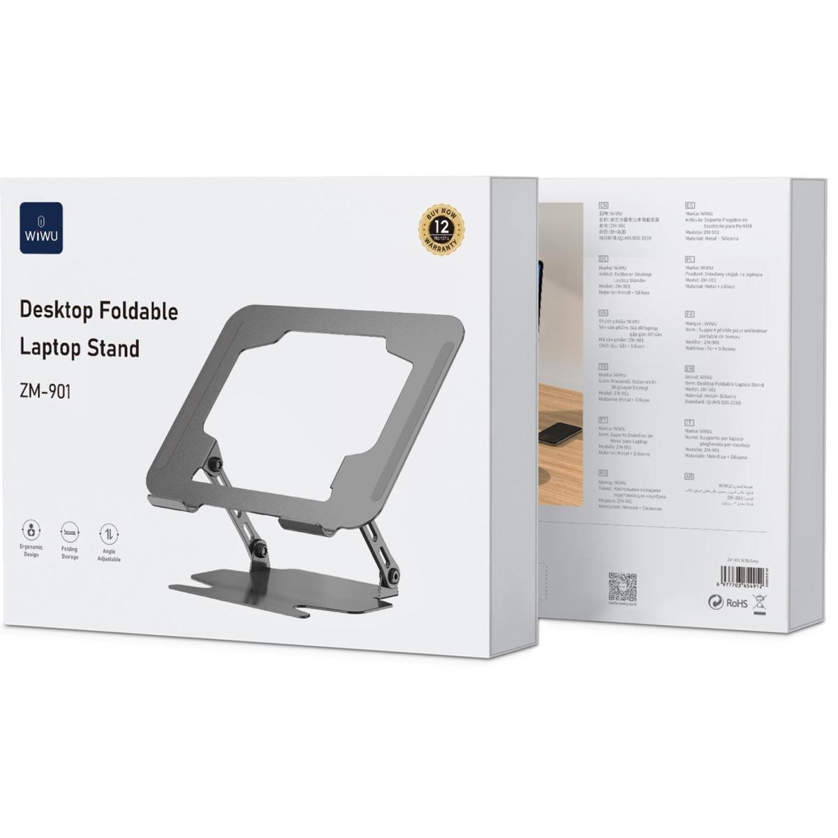WiWU ZM-901 Desktop Foldable Laptop Stand - Grey