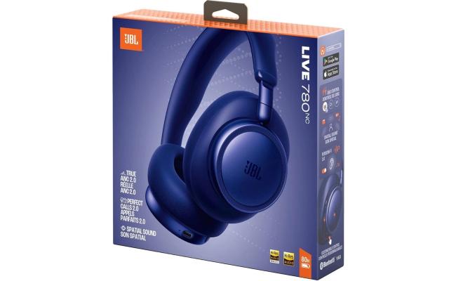JBL Live 780NC - Noise Cancelling | JBL Signature Sound with Hi-Res Audio Wired & Wireless, True Adaptive Noise Cancelling 20, Real Time Calibration , Blue