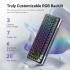 Redragon K708 Wireless Mechanical Keyboard with Screen, Volume Knob & Pre-Lubed Switches - Tri-Mode (Bluetooth/2.4G/USB-C) RGB Gasket Gaming Keyboard, Hot Swappable, 4000mAh Battery for PC, Mac, etc.