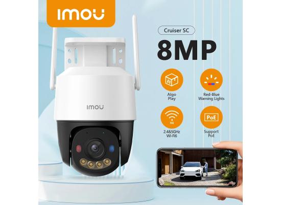 IMOU Cruiser SC 8MP 4K WiFi Camera Red-Blue Warning Lights Outdoor POE Security Camera Colorful Night Vision AI Human Detection