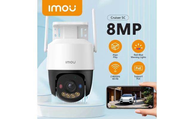IMOU Cruiser SC 8MP 4K WiFi Camera Red-Blue Warning Lights Outdoor POE Security Camera Colorful Night Vision AI Human Detection