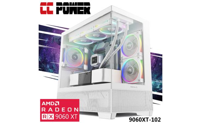 CC Power 9060XT-102 Gaming PC NEW 14Gen Intel Core i5 10-Cores w/ AMD Radeon RX 9060 XT 16GB DDR6 & Advanced Air Cooler