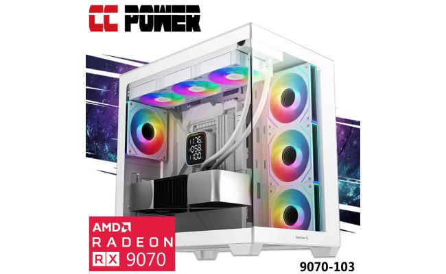 CC Power 9070-103 Gaming PC 7Gen AMD Ryzen 7 7800X3D 8-Cores w/ AMD Radeon RX 9070 16GB GDDR6 & Advanced AIR Cooler