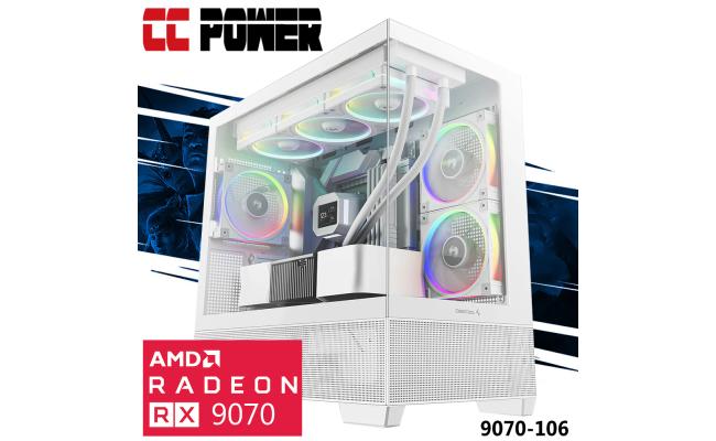 CC Power 9070-106 Gaming PC NEW Intel Core Ultra 5 K-Series 14-Cores w/ AMD Radeon 9070 16GB DDR6 & Liquid Cooler