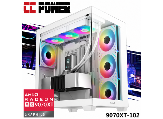 CC Power 9070XT-102 Gaming PC NEW Intel Core Ultra 5 K-Series 14-Cores w/ AMD Radeon RX 9070 XT 16GB GDDR6 & Liquid Cooler