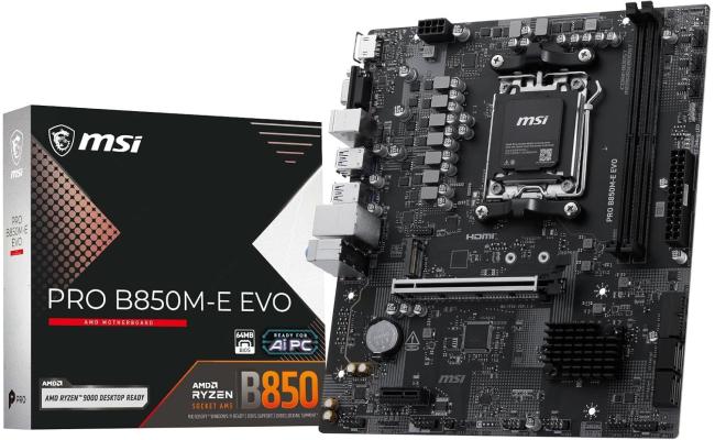 MSI PRO B850M-E EVO Micro ATX AM5 DDR5 8200MHZ(OC) HDMI VGA M.2 USB 5Gbs 2.5G LAN mATX MSI PRO B850M-E EVO Micro ATX AM5 DDR5 8200MHZ(OC) HDMI VGA M.2 USB 5Gbs 2.5G LAN mATX
