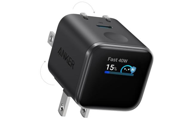 Anker Smart Display Charger, Anker Nano USB C Charger Block, 45W Max GaN Phone Charger,180° Foldable Plug,Smart Recognition,Built-in Care Mode,for iPhone17/16/15 - Black