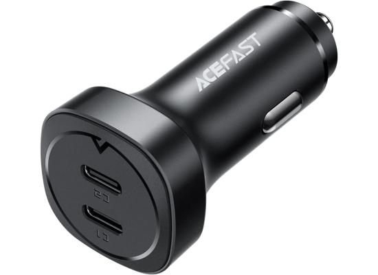 ACEFAST B2-72W Dual USB-C, Dual-port Metal Fast Car Charger, Support PD30W, PPS, QC3.0/QC2.0, AFC, FCP, Compatible with Xiaomi, iPhone, Samsung, Oppo - Black product thumbnail 2
