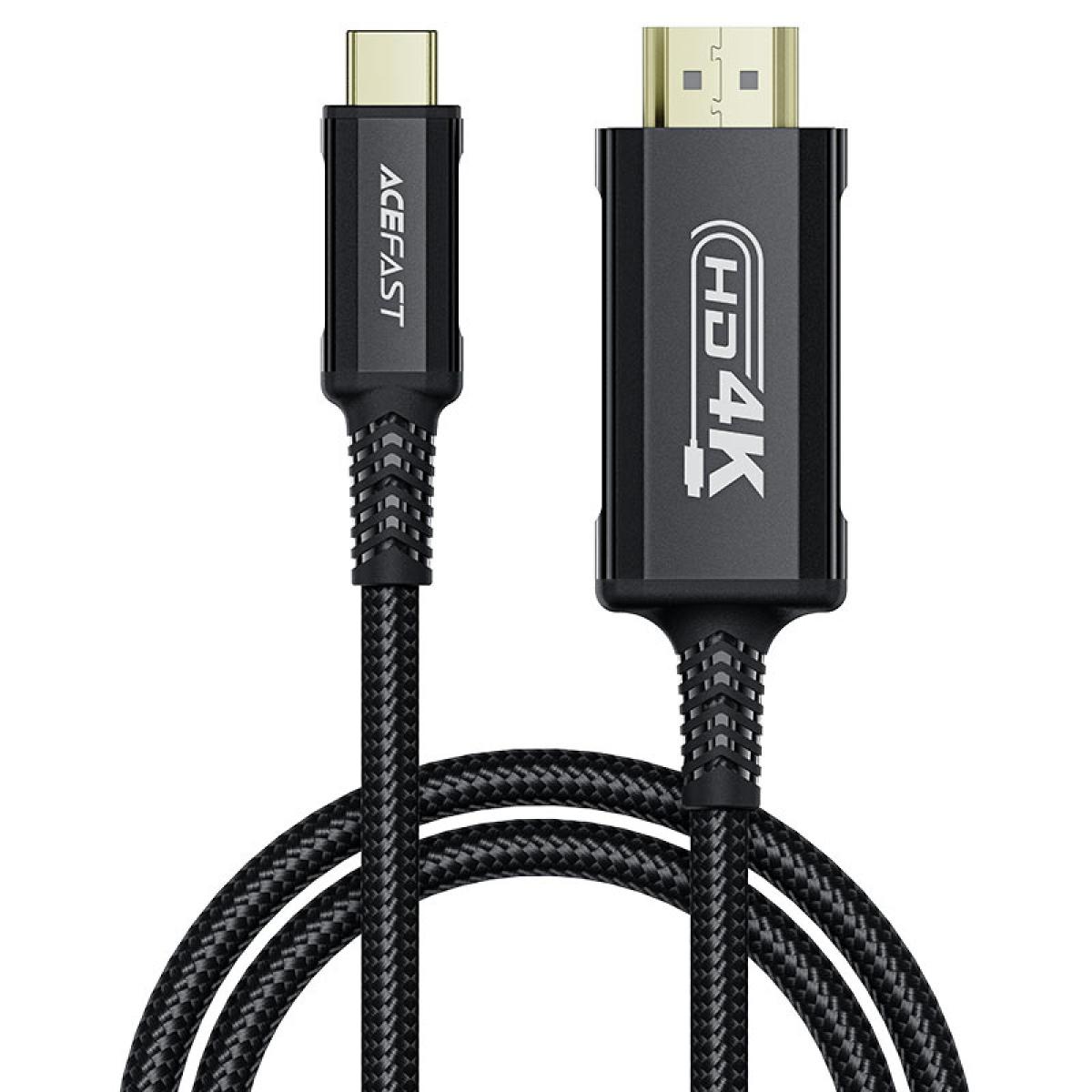 ACEFAST C1-10 AceWire Pro 1.8M USB-C To HDMI Aluminium Alloy Connectors HD Video Cable 4K - Black