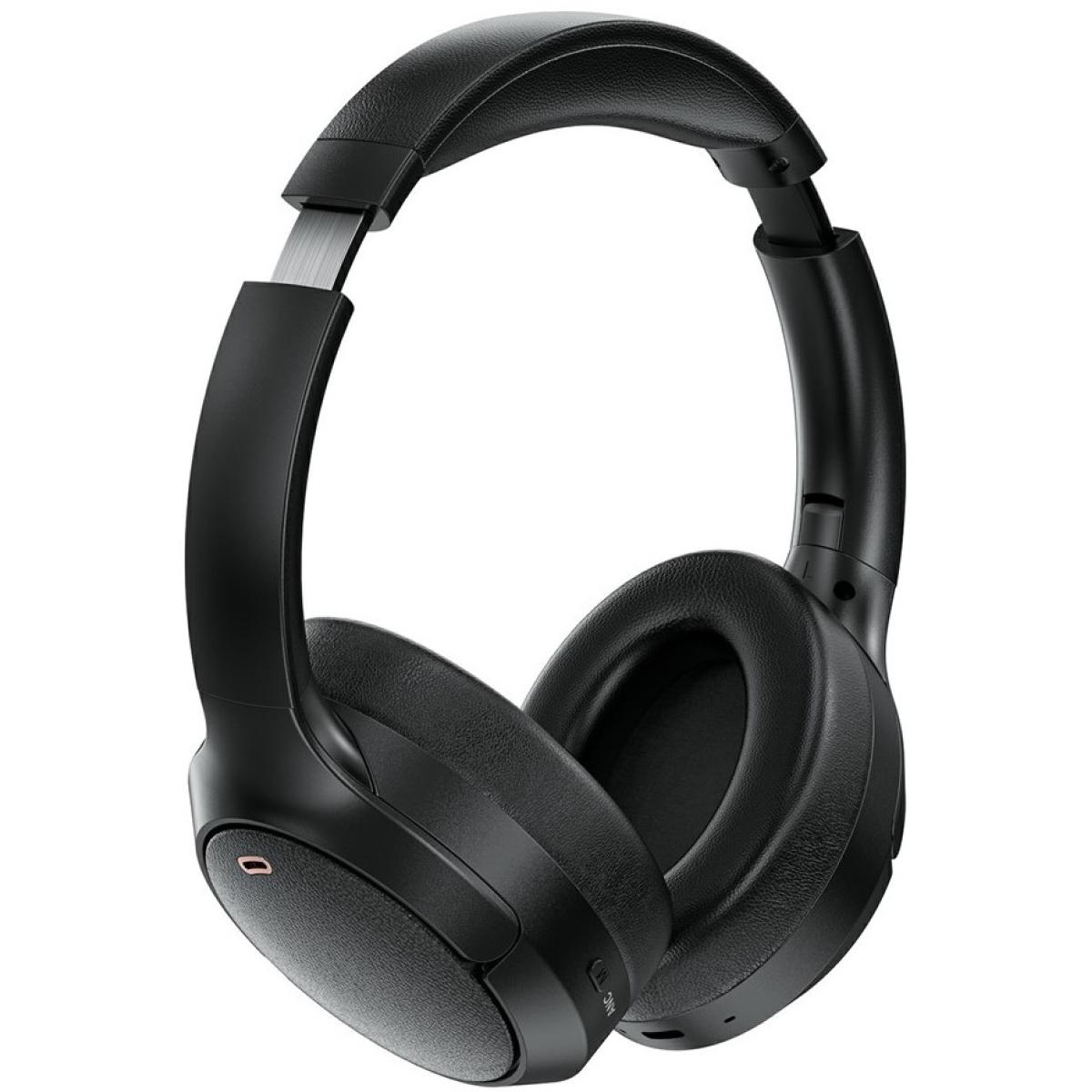 ACEFAST H6 Bluetooth-compatible Headset Active Noise Cancelling ANC Wireless Headphone up to 55 hours, IPX4 Water Resistant - Black