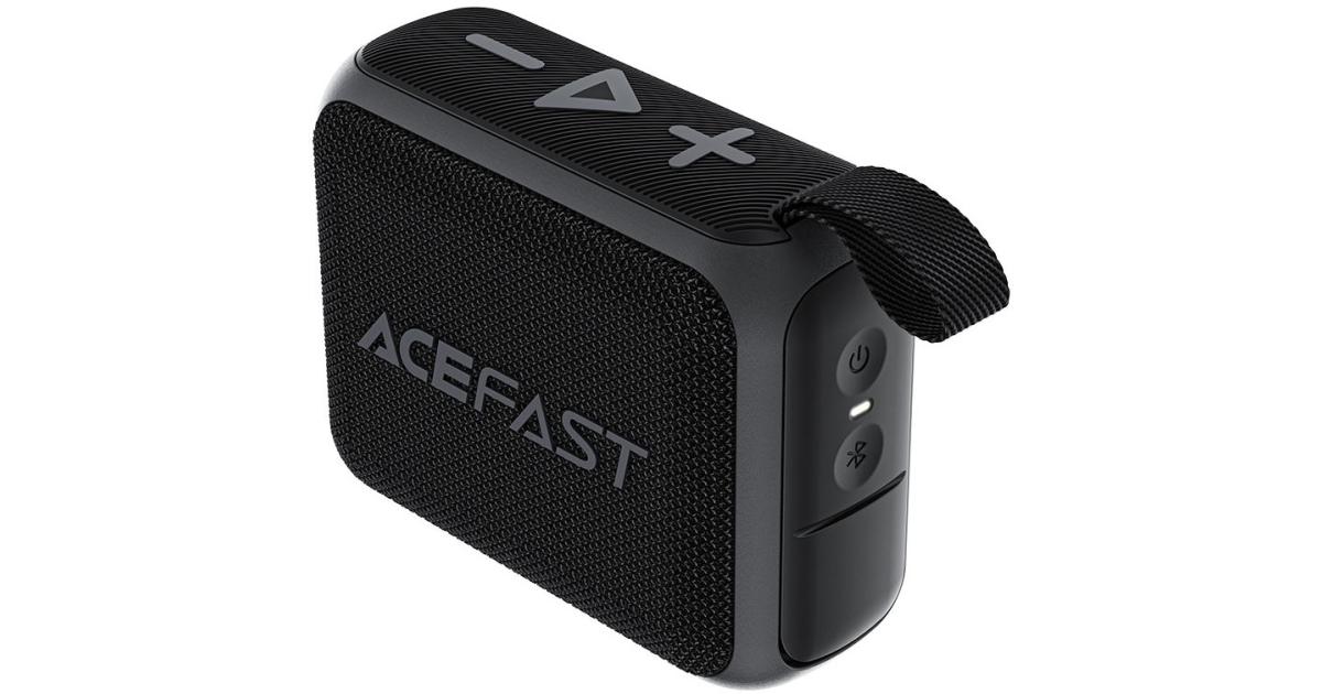 مكبر صوت لاسلكي محمول ACEFAST K4 Go IPX7 مقاوم للماء ومتوافق مع البلوتوث حتى 8 ساعات من وقت التشغيل - أسود