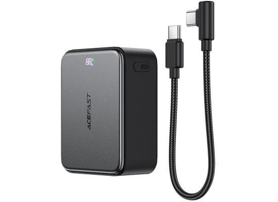 ACEFAST M28 10000mAh Power Bank LED digital display of battery charge level 22.5W Fast Charging 2 Type-C + USB-A Phone Charger with Cable - Gray product thumbnail 2