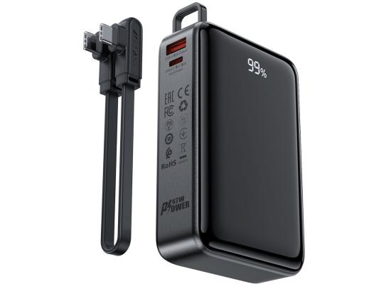 ACEFAST M4 PD 67W Fast Charging 20000mAh Li-Polymer Power Bank with 100W Type-C to Type-C Cable - Black product thumbnail 2