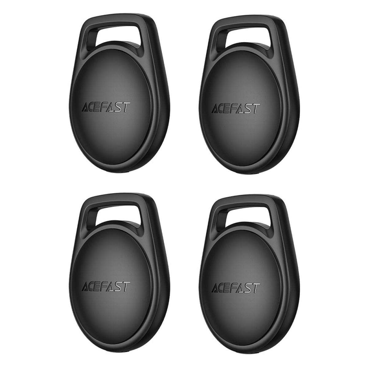 ACEFAST S2 4Pcs Keychain Button Type Tracker Anti-Lost Device Bluetooth-Compatible Key Wallet Finder for iOS - Black