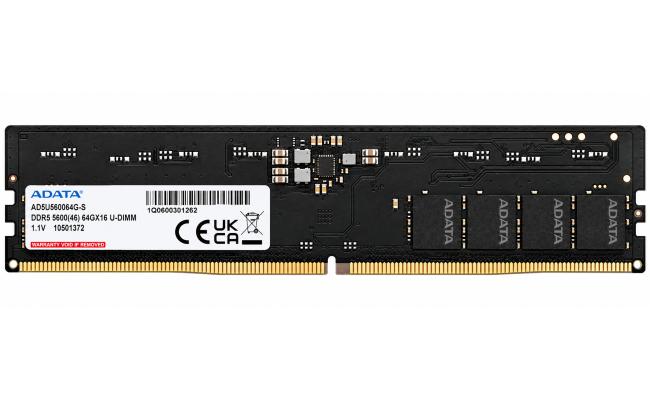 ADATA DDR5-5600 64GB (1x 64GB) U-DIMM Desktop Memory On-Die ECC