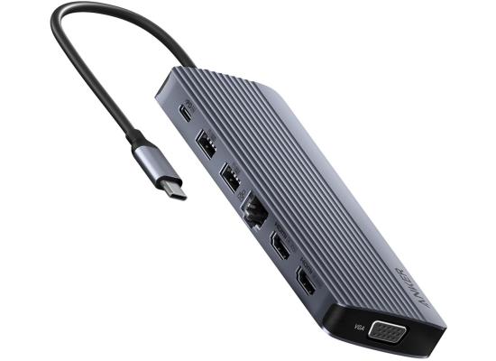 Anker 14-in-1 Laptop Docking Station 3 Monitors, Triple Display USB C Docking Station with Dual 4K HDMI, 1080p VGA, 80W PD, USB-A/C Data Ports for Dell XPS and More (Charger not Included)