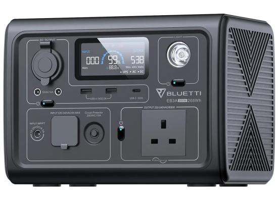 BLUETTI EB3A Portable Power Station, 268Wh Solar Generator LiFePO4 Battery Backup w/ 2 600W (1200W Surge) AC Outlets, Recharge from 0-80% in 30 Min., Mobile Wireless Charger, LFP Backup for Outdoor Camping, Trip, Power Outage - Gray product thumbnail 2