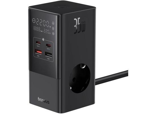 Baseus Power Combo Tower Digital Power Strip 3AC+2U+2C 35W with 1.5m Power Cord EU Cluster - Black product thumbnail 2