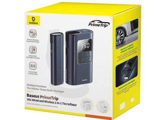 Baseus Car Tire Inflator Pumper VA1 Dual Power Wired & Wireless with Flashlight 6000mAh Power - Bank product thumbnail 2