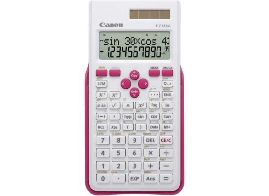 Canon F-715SG Scientific Calculator , 250 Functions , 2-Line LCD , 17 Memories , Dual Power , White & Magenta