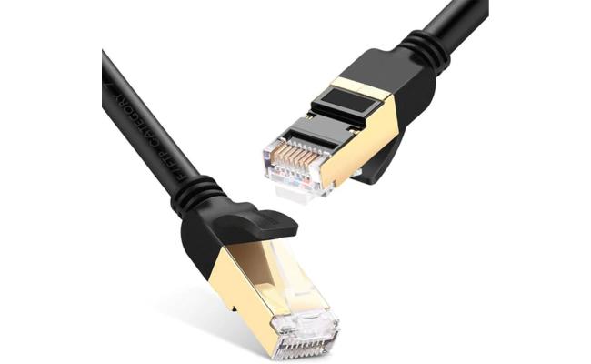 UGREEN UTP Cat 7 STP Round Wire Network Cable, 10Gbps High Speed, Gold Platted, 26 AWG, Plug & Play, Universal Compatibility Support All Devices With RJ45 Port, 2 Meter, Black UGREEN UTP Cat 7 STP Round Wire Network Cable, 10Gbps High Speed, Gold Platted, 26 AWG, Plug & Play, Universal Compatibility Support All Devices With RJ45 Port, 2 Meter, Black