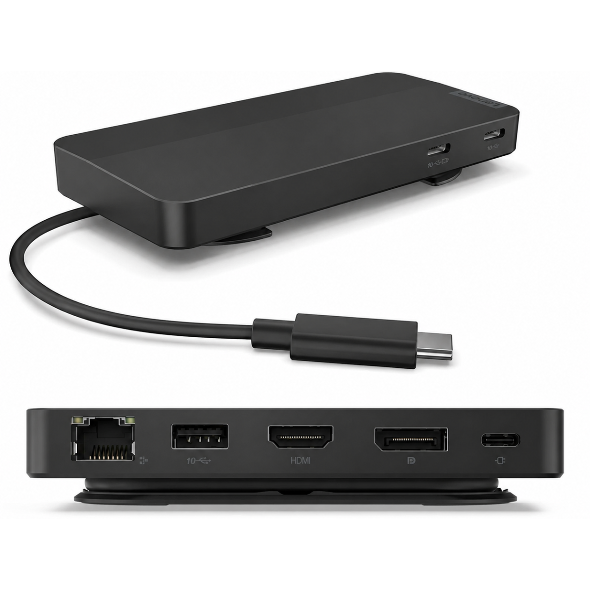 Lenovo USB-C Dual Display Travel Dock (1 DP 1.4 & 1 HDMI 2.0) up to 65W Charging for Laptop (No Power Adapter Included) Support Dual 4K Display