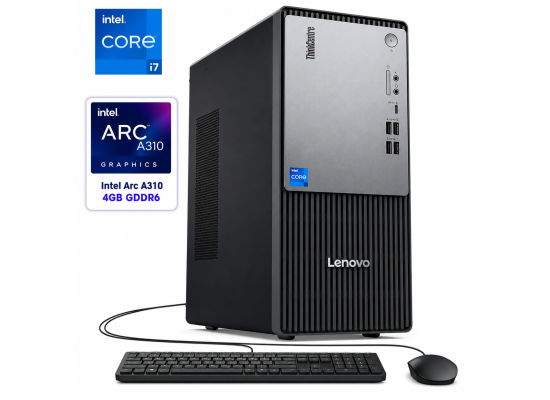 Lenovo NEW ThinkCentre NEO 50t Gen 5 (2024) Tower 14GEN Intel Core i7 20-Cores Wireless & Bluetooth w/ Intel Arc A310 LP 4GB GDDR6 - Black