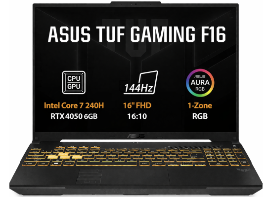 ASUS TUF F16 (2025) FX607VU Intel Core 7 240H 10-Cores w/ Nvidia RTX 4050 6GB DDR6 & 16" IPS 144Hz Display - Black product thumbnail 2