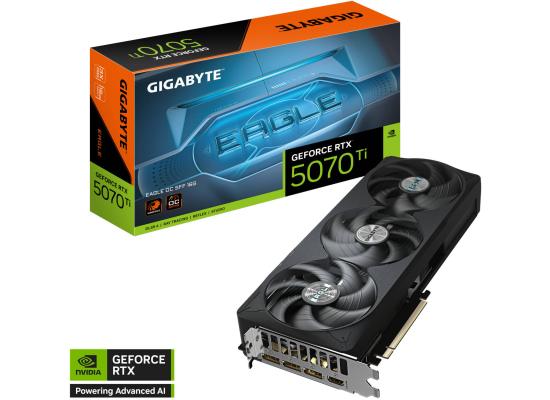 GIGABYTE GeForce RTX 5070 Ti EAGLE OC SFF Graphics Card, 16GB GDDR7 256-Bit Memory, 2542 MHz Core Clock, 28 Gbps Memory Speed, 8960 CUDA Cores, PCI Express 5.0