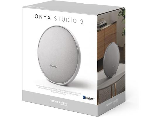 Harman Kardon Onyx Studio 9 Portable Speaker, 50W RMS Output Power, 1x 120mm Woofer, 3x 20mm Tweeter, Bluetooth 5.3 Connectivity, Type-C Port, Gray