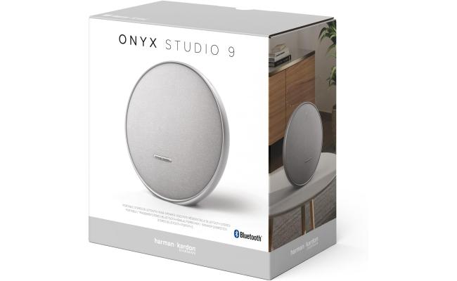 Harman Kardon Onyx Studio 9 Portable Speaker, 50W RMS Output Power, 1x 120mm Woofer, 3x 20mm Tweeter, Bluetooth 5.3 Connectivity, Type-C Port, Gray