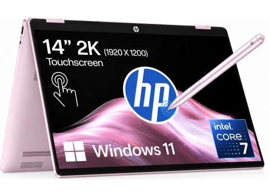 HP OmniBook 5 Flip (2025) 14-fp0046ne NEW Intel Core 7 10-Cores w/ 360° Touch Display & BIG Battery & Fast Charge - Pink