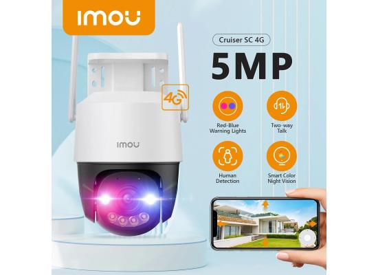 IMOU Cruiser SC 4G Camera Red-Blue Warning Lights Outdoor Security Camera Full-Color Night Vision AI Human Detection IP66