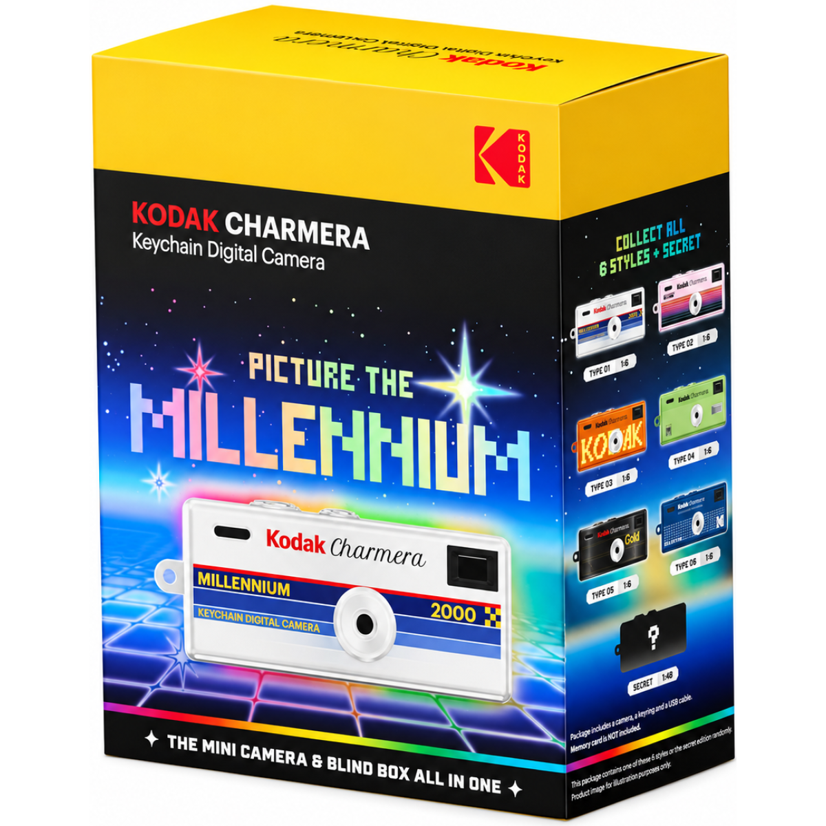 KODAK CHARMERA Keychain Digital Camera Blind Box Millennium Single Box (1PC) Mini Camera For Beginners Teens & Adults