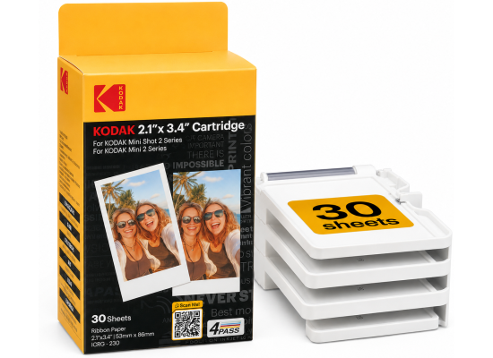 KODAK 4PASS 2.1x3.4 Inch Photo Cartridge Refill Compatible with KODAK Mini Shot 2 Era- 30 Sheets