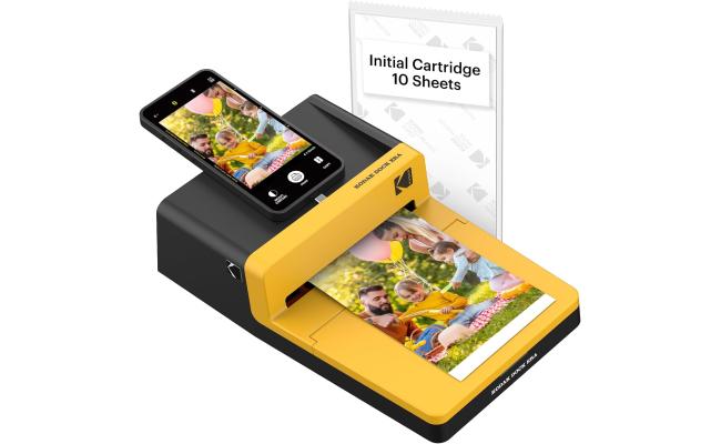 KODAK Dock Era Photo Printer 10 x 15 cm, 4PASS, 8 Sheets | Bluetooth, iPhone & Android, Charge While Printing, Water Resistant, Fingerprint Proof & Fade Resistant