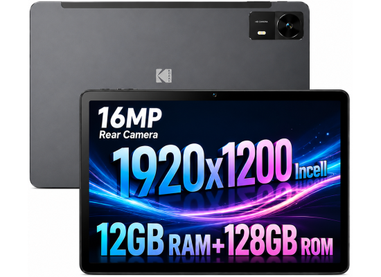 KODAK Tablet K11 (2025) 11.0" Android WIFI Tablet (128GB Storage / 4GB + 8GB Shared Memory) w/ IPS 2K Full HD Touch Screen & Protective Case , Space Gray