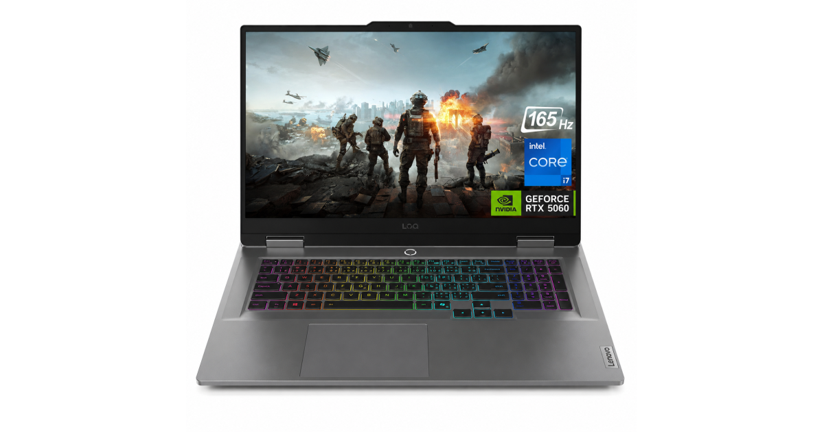 Lenovo LOQ Gaming 17 (2025) الجيل الثالث عشر Intel Core i7 13650HX 14-Cores مع محرك AI + شريحة LA1 وشاشة Nvidia RTX 5050 8GB DDR7 وIPS 165 هرتز - رمادي لونا