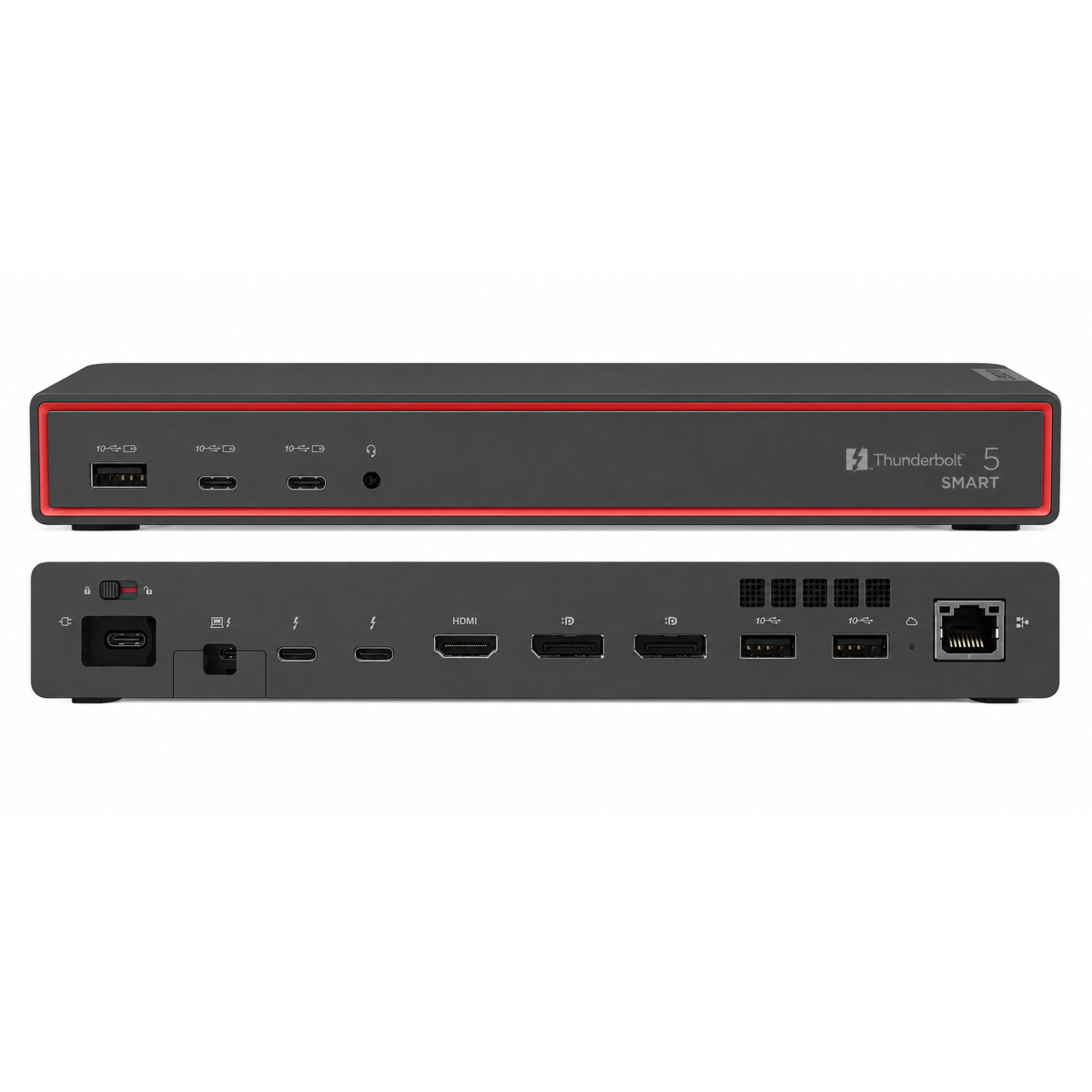 Lenovo ThinkPad Thunderbolt 5 Smart Dock 7500, 120Gbps Data Transfer, 180W Power Delivery, Multiple Display Support, 2.5Gbps Ethernet, Black