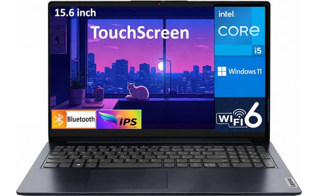 Lenovo NEW IdeaPad 1i (2024) 13th Gen Intel Core i5 10-Cores Budget-Friendly & Lightweight w/ Touch Screen & Windows 11 Home (Customized) - Abyss Blue