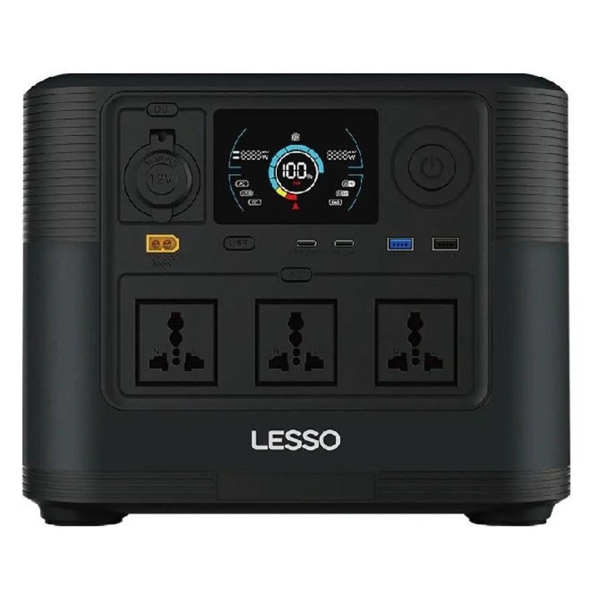 LESSO P10 Portable Energy Storage 1200W High-Power 1008Wh Battery with USB-A, Type-C, AC/DC & Car Port Outputs, Long 2000+ Cycle Life, Compact & Lightweight (10.5kg) Power Station - Black