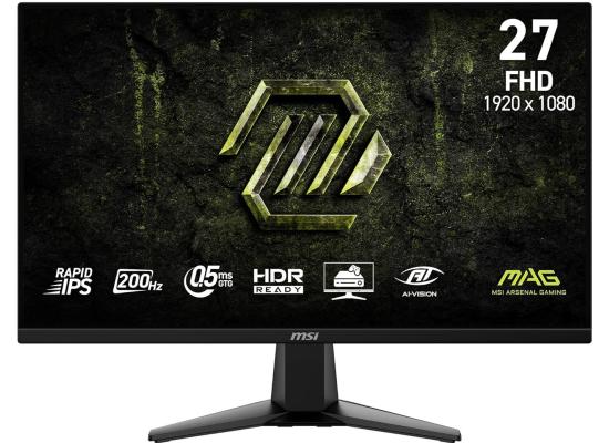MSI MAG 275F E20 27" Rapid IPS Full HD 0.5ms 200Hz AI Vision AMD FreeSync™ w/ 2x HDMI & Displayport Interface - Black