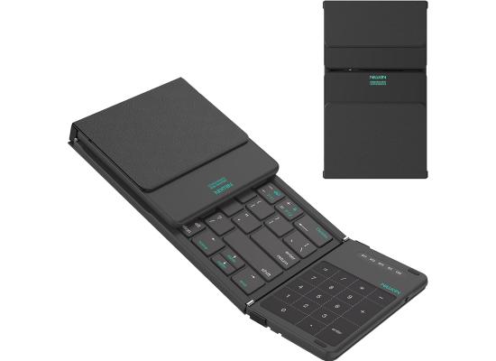 Nillkin Cube Pocket Foldable Keyboard with Touchpad & Wireless Bluetooth, Portable Travel Keyboard for Home or Mobile Office Replaces Keypads and Mouse Combo, Compatible with iPad, Laptop, Tablet USB, Arabic / English - Black product thumbnail 2