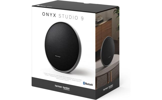 Harman Kardon Onyx Studio 9 Portable Speaker, 50W RMS Output Power, 1x 120mm Woofer, 3x 20mm Tweeter, Bluetooth 5.3 Connectivity, Type-C Port, Black