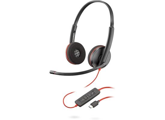 Poly Blackwire 3220 Wired Dual-Ear Boom Mic USB-C Headset Noise-Canceling Mic For PC & Mac & Mobile Works with Teams (Certified)