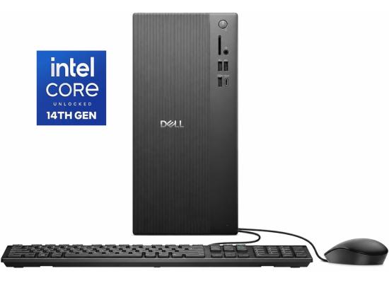 Dell Tower ECT1250 (2025) 14Gen Intel Core i5 14400 10-Cores Powerful, Space-Saving Performance Tower Desktop PC - Black