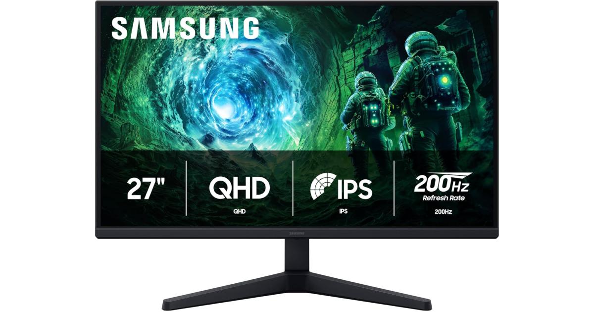 سامسونج 27 بوصة أوديسي G5 G53F IPS 2K QHD معدل تحديث 200 هرتز، HDR10، AMD FreeSync™ Premium، معادل اللون الأسود، مفتاح مصدر تلقائي