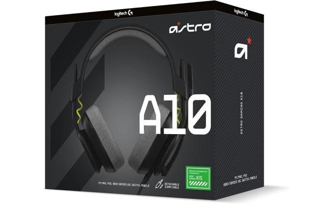 Logitech G Astro A10 Gen 2 Cross-Platform Wired Gaming Headset for PlayStation 5/4, Xbox S|X, Nintendo Switch, PC: 3.5mm Headphone Jack, 32mm Drivers, Flip-to-Mute Mic, Over-Ear - Black/Xbox Edition