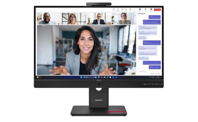Lenovo ThinkVision T27QD-4v 27" IPS 2K 120Hz Conferencing Monitor Adjustable Stand Built In 5MP IR+RGB Webcam & Speakers & Mic w/ HDMI 2.1, DP, USB C & USB Hub